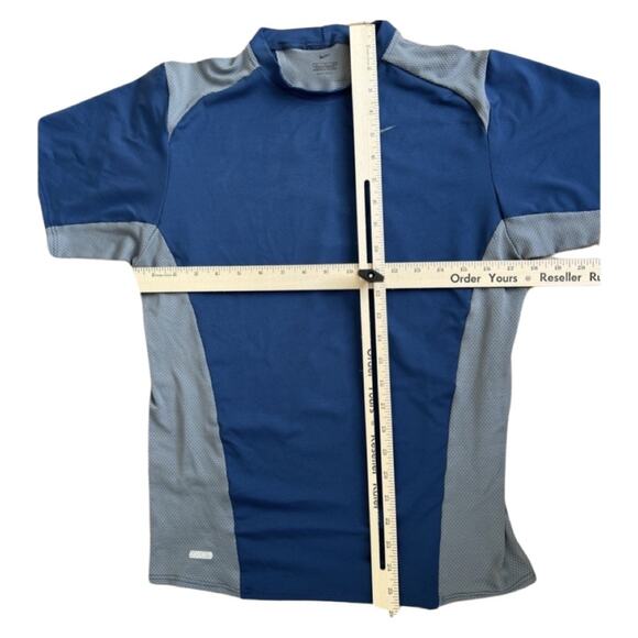 Nike Workout Tee Shirt Blue Gray Size XL Active Fitness Weightlifting Training - Picture 3 of 11